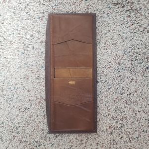 Vintage Amity Director Body Billfold Wallet Dark Brown Cowhide Leather